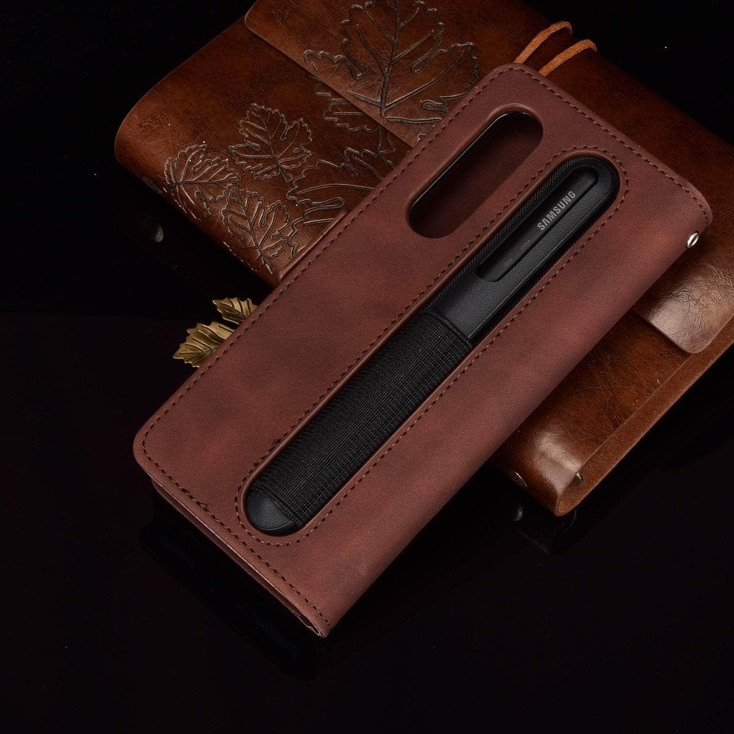 Casebuddy Vegan Leather Galaxy Z Fold 4 Pen Slot Case