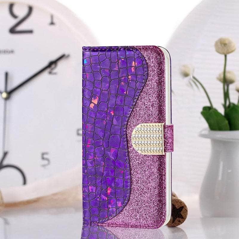 Casebuddy Purple / Galaxy S23 Galaxy S23 Laser Flash Powder Leather Case