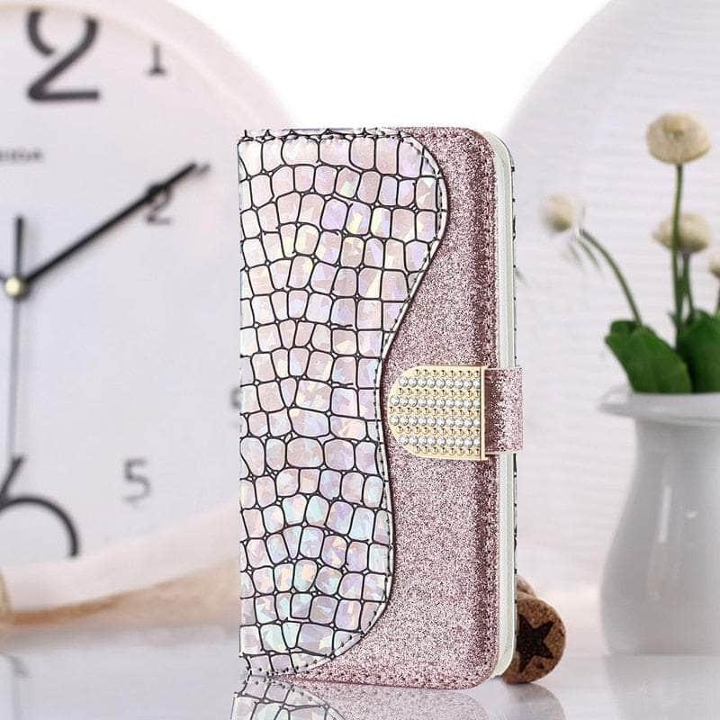 Casebuddy Silver / Galaxy S23 Plus Galaxy S23 Plus Laser Flash Powder Leather Case