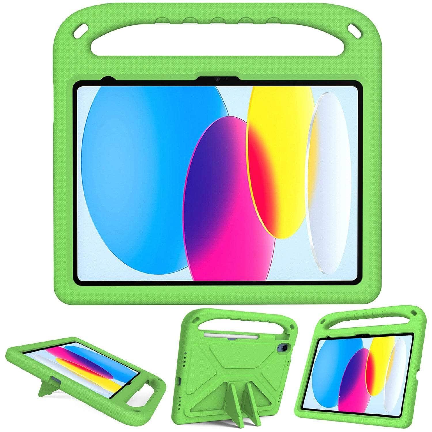 Casebuddy Green / iPad 10th 10.9 inch iPad 10 2022 Shockproof Pencil Holder Kids Case