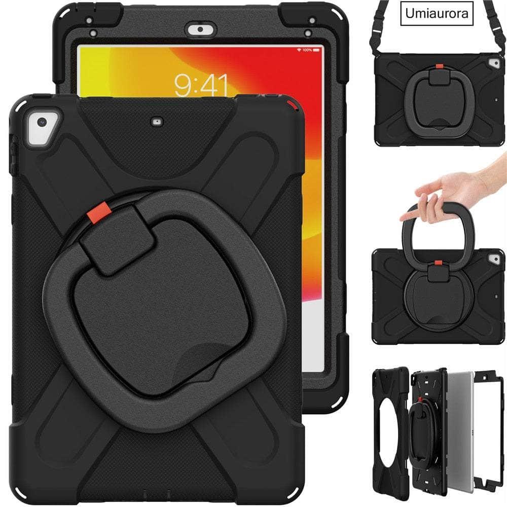 Casebuddy Black / IPad Pro 12.9 2022 iPad Pro 12.9 2022 360 Rotation Handle Kickstand Case