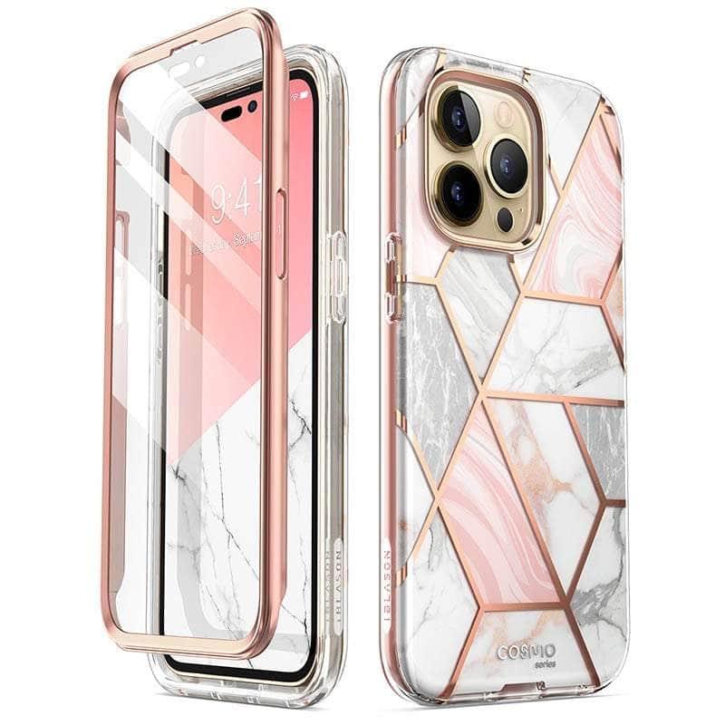 Casebuddy PC + TPU / Marble iPhone 14 Pro Max I-BLASON Cosmo Slim Full-Body Case