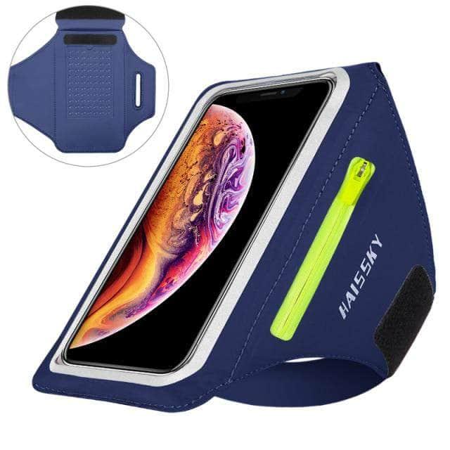 CaseBuddy Australia Casebuddy Upgrade Dark Blue Non-slip Zipper Running Sport Armbands iPhone 13 Pro