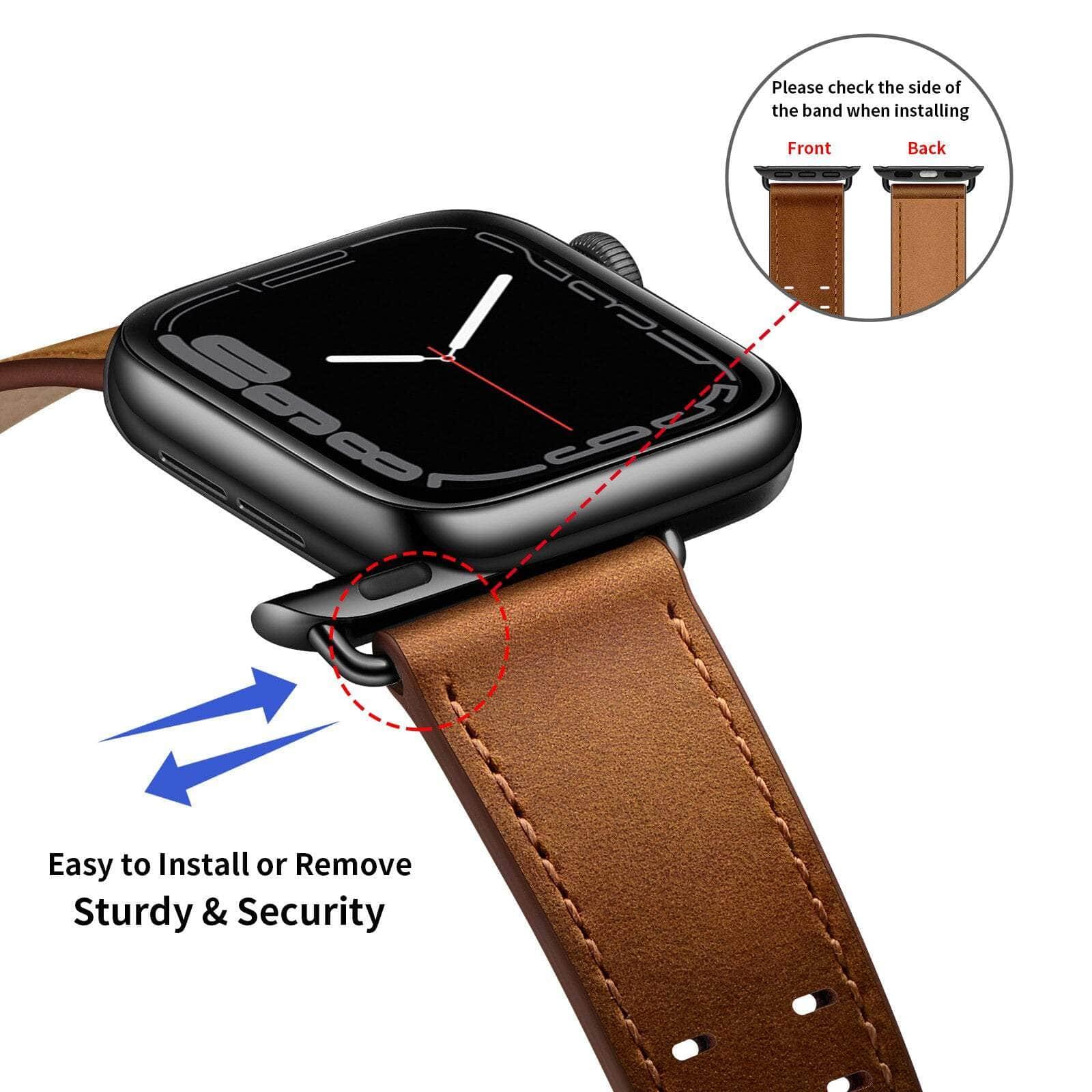 Casebuddy Premium Apple Watch Leather Strap