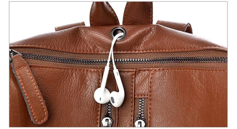 CaseBuddy Australia Casebuddy Saiten Leather Women Backpack Casual School Teenager Multifunction