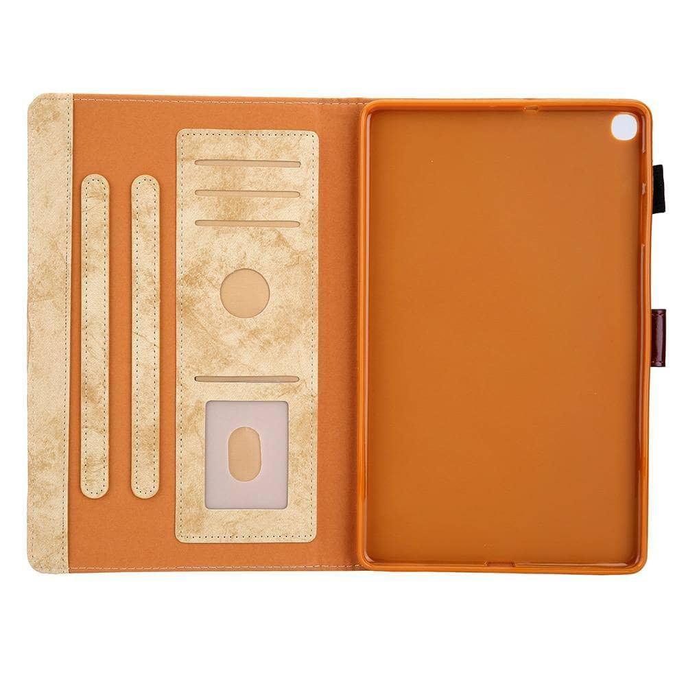 Stand Leather Look Tablet Case Galaxy Tab A 10.1" 2019 SM-T510 SM-T515 10.1 Card Slot - CaseBuddy